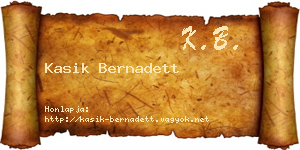 Kasik Bernadett névjegykártya
